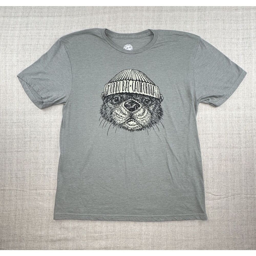 BAINBRIDGE ISLAND OTTER Men’s T Shirt Size Large Sage Green The Duck Company